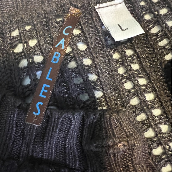 Women’s Brown Cables Cardigan Sweater with Rhinestone Buttons lightweight - Picture 4 of 5